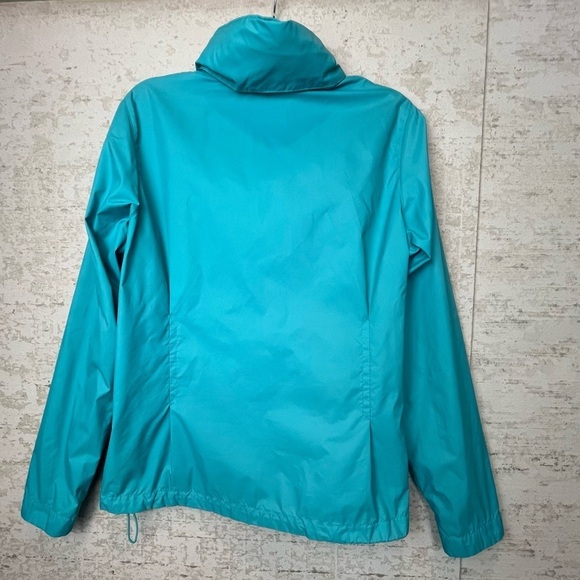 Columbia Nylon Blue Rain Wind Coat Large Packable - Picture 13 of 16